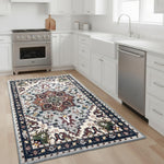 Polyester Printed Handmade Carpet Traditional Texture (3X5 Feet Multicolour)