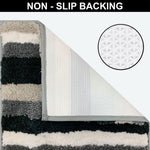 Striped Italia Bath Mat Super Sof(Grey, 40x60 cm)