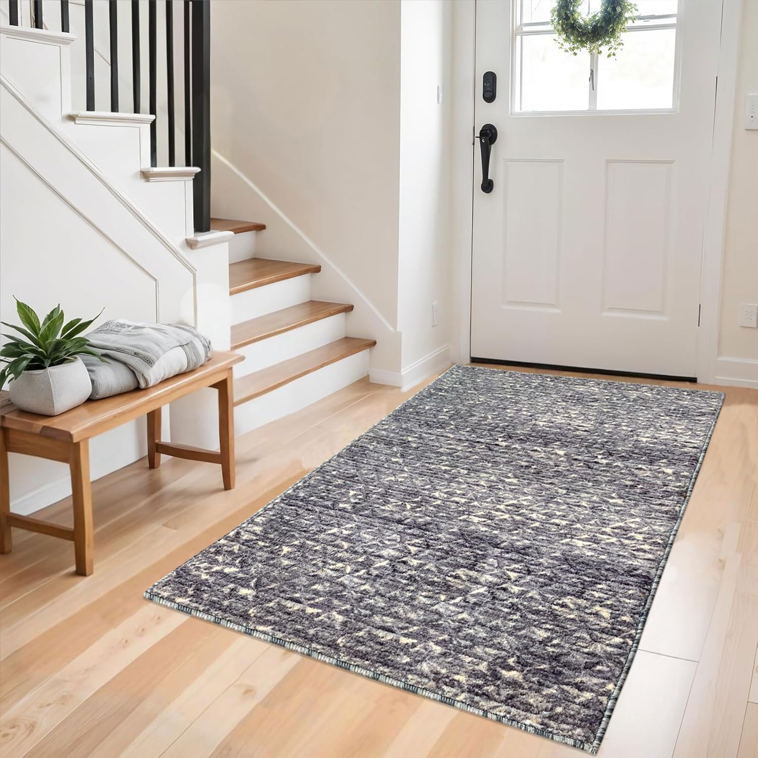 Antalia Nylon Non-Slip Carpet with Latex Backing (3x5 Feet, Slate)