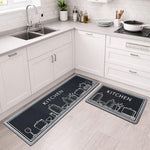 Kitchen Mat Combo Kitchen Design (116x36 & 58x36 cm Grey)