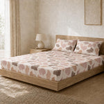 Double Bedsheet with 2 Pillow Covers 220 TC 100% Cotton Feel (  Pink , 90x100inch )