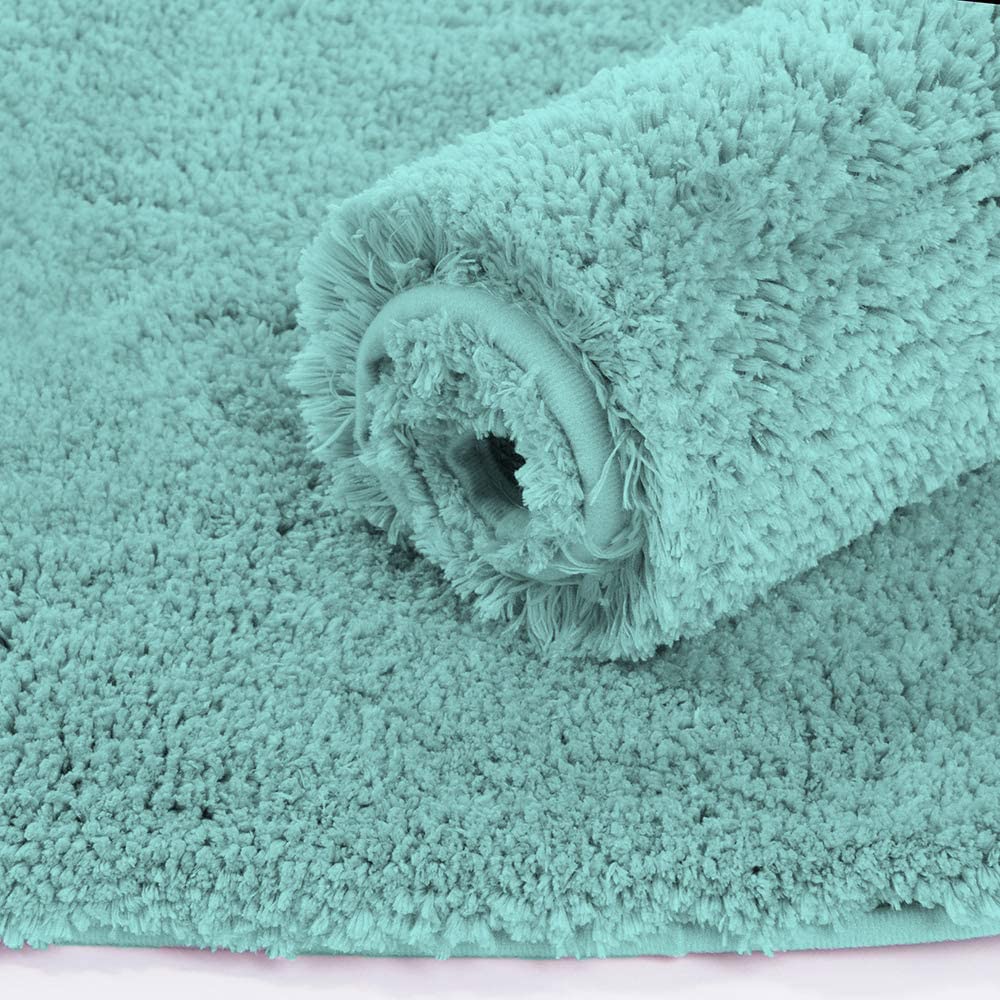 Vegas Microfiber Mats For Bathroom (45X75 Cm, Aqua)