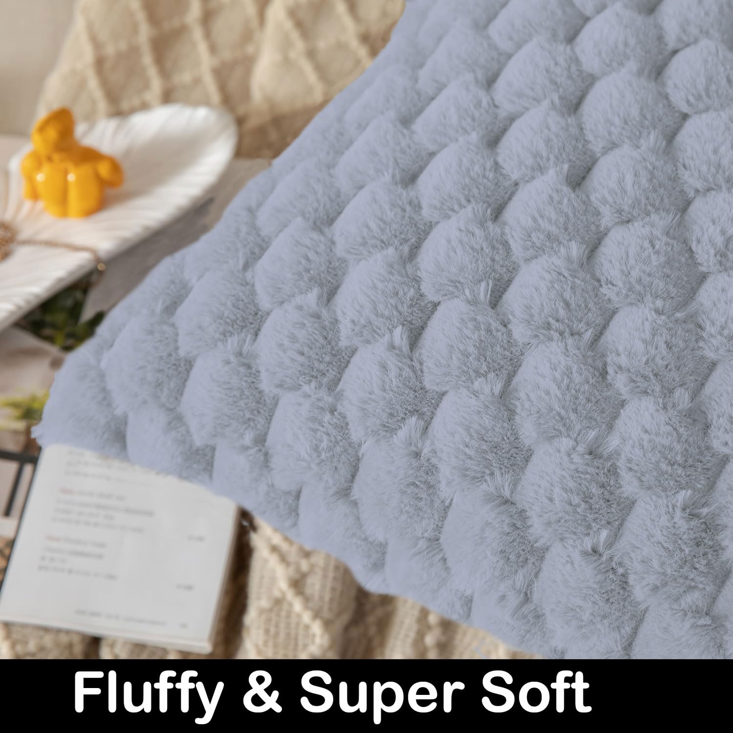 Cushion Cover Super Soft 16(Inch x 16 Inch Silver)