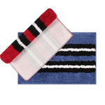 Bath Mat For Bathroom 1600 GSM Microfiber Pack of 2 (38X58 cmBlue+Maroon)