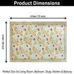Polyester Floral Mist Carpet for Bedroom (4x6 Feet, Multicolor)