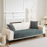 Rabbit Fur Sofa Cover 3 Seater and 2 Seater Universal 5 Seater (Seige, 68x183-61x66 cm)