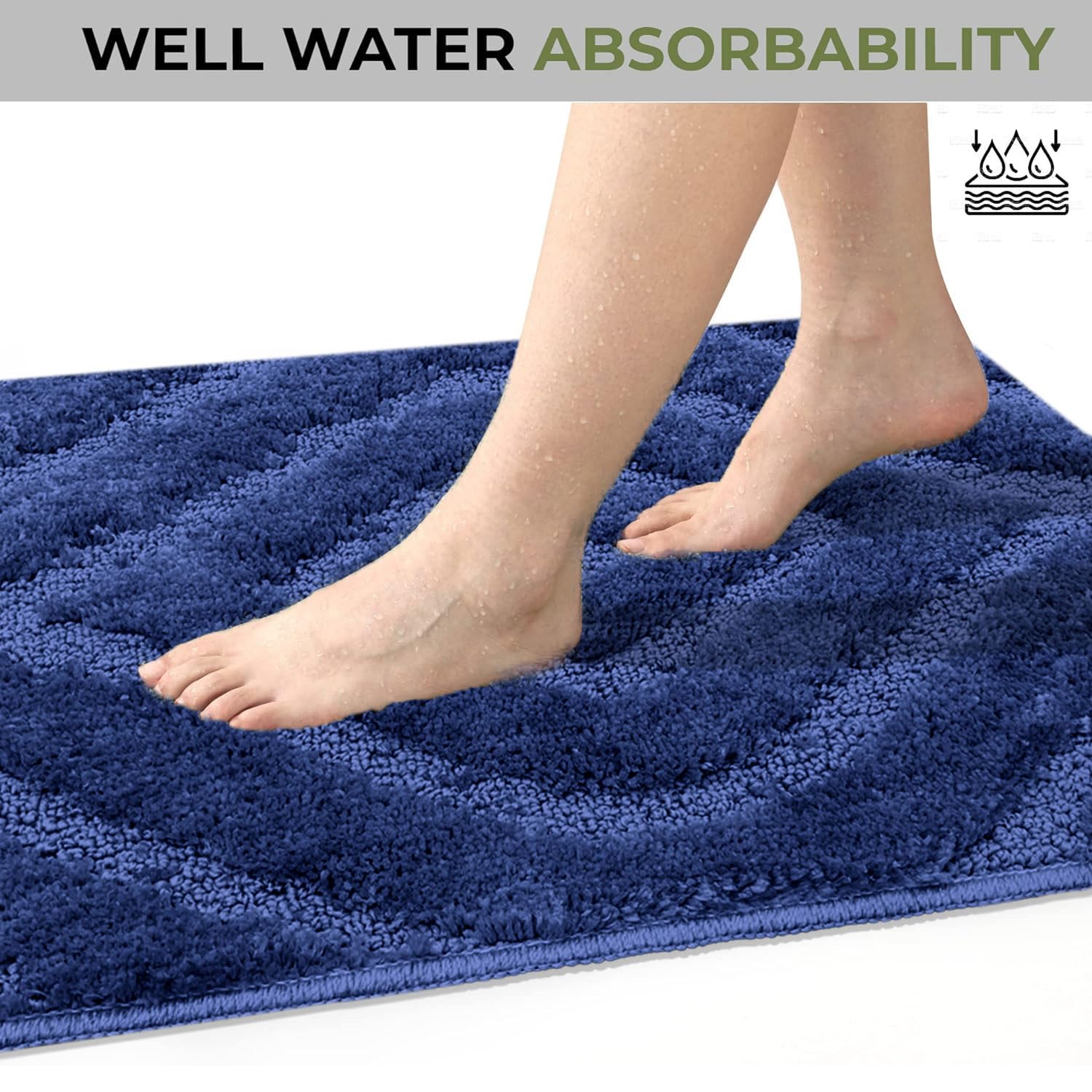 Scotland Diamond Bathmat Mat Pack Of 2 (38x58 cm, Navy)