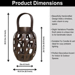 Bamboo Woven Lantern ( 24x16x16 cm ) Brown