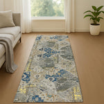 Polyester Abstract Runner Anti Skid  (2x5 Feet, Multicolor)