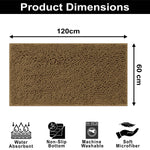 Shaggy Chenille Bath Mat Extra Soft (60x120 cm Chocolate)