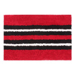 Stripe Rugs Runner for Bathroom 1600 GSM Microfiber Pack of 2 (58X140 + 38x58 cm, Blue + Maroon)