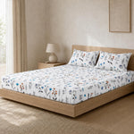 King Size Double Bedsheet with 2 Pillow Covers  Premium Meadow Spring Printed 90x100inch