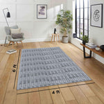 Rabbit Tail Fur Carpet (4x6 Feet, Silver)