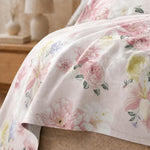 King Size Double Bedsheet with 2 Pillow Covers Premium Pastel Floral Printed 108x108 inch
