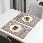 Curves Design Placemat for Dining Table Set of 2(30x45 CM Brown)