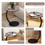 Multi-Purpose Side Table for Living Room, Bedroom & Office – Wooden Top End Table with Storage Shelf, Modern Corner Piece, Black Metal Frame (40x40x60 cm)