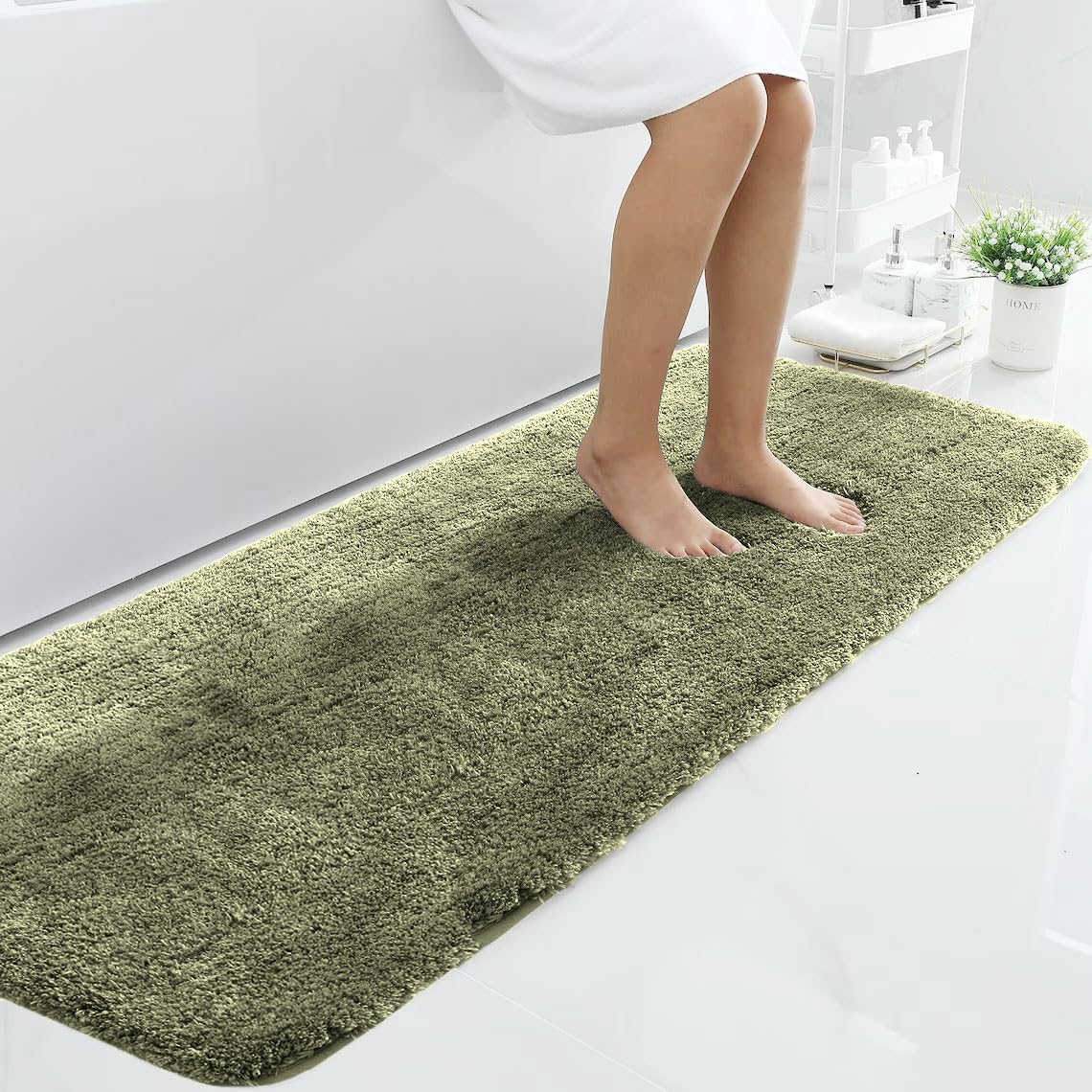 Vegas Microfiber Runner For Bedroom (2X5 Ft,Green)