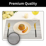 Zigzag Design Placemat for Dining Table Set of 6(30x45 CM silver)