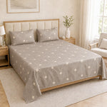 King Size Double Bedsheet with 2 Pillow Covers Premium Abstract Geometric Printed 108x108 inch