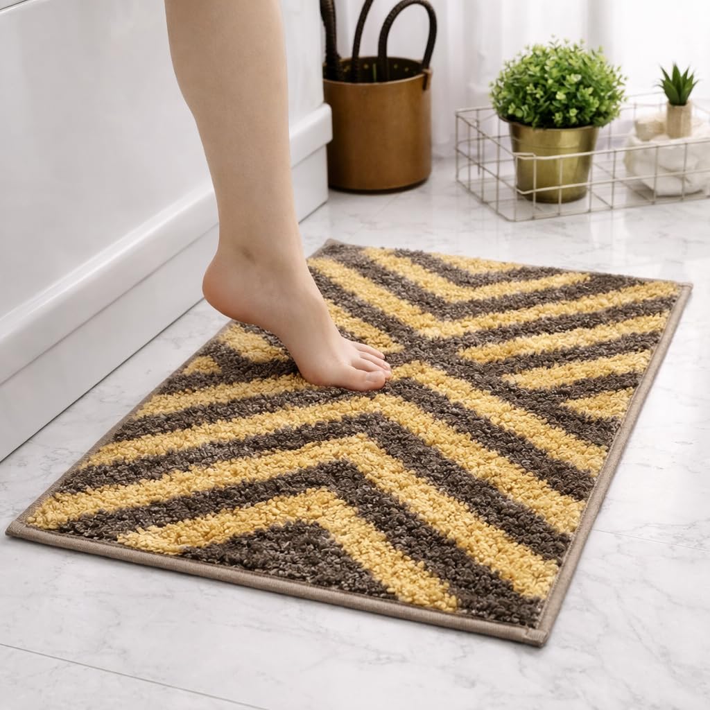 Kyoto Maze Bath Mat Bathroom (40x60 cm, Arabic-Coffee)
