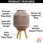 Bamboo Woven Lantern With Stand ( 40x20x20 cm ) Taupe
