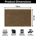 Shaggy Chenille Bath Mat Extra Soft  (45x75 cm Chocolate)