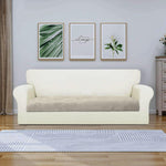 Rabbit Fur Sofa Cover 3 Seater (Light Beige, 68x183 cm)