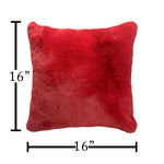 Cushion Cover One Side Rabbit Fur Pack of 2 (16 x 16 inch,Maroon)
