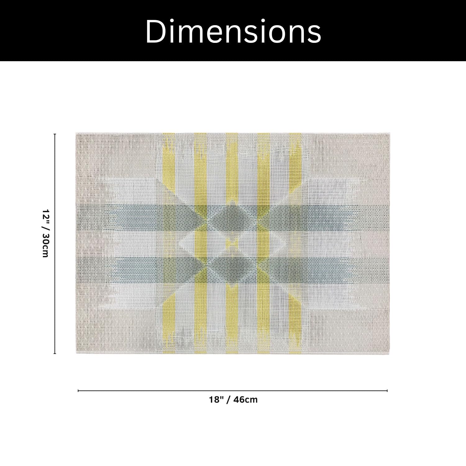 Cross Design Placemat for Dining Table Set of 4(30x45 CM White)