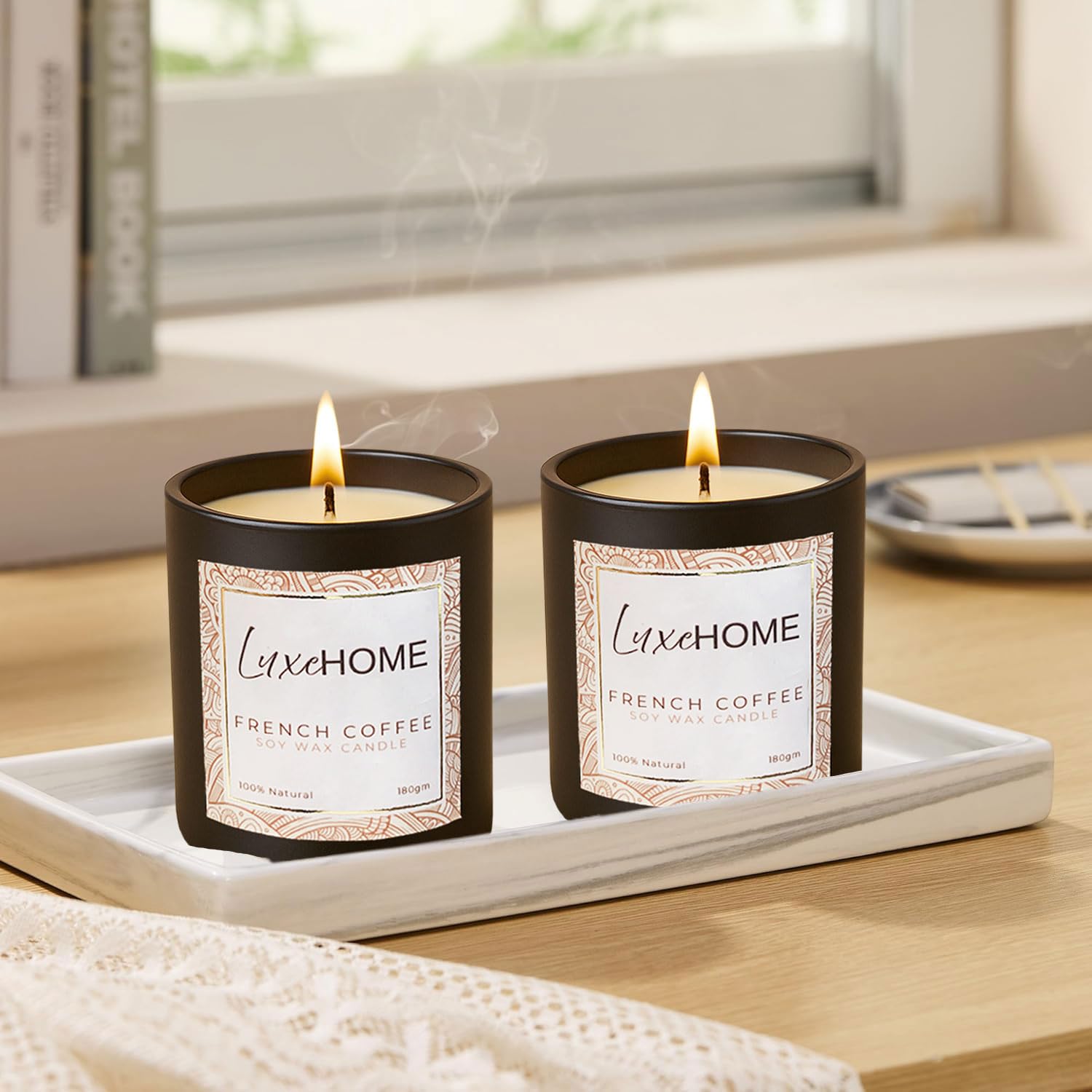Scented Candles Set of 2 Brown