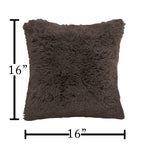 Shaggy Throw Pillow Covers Pack of 2 (16x16 Inches,Chocolate)