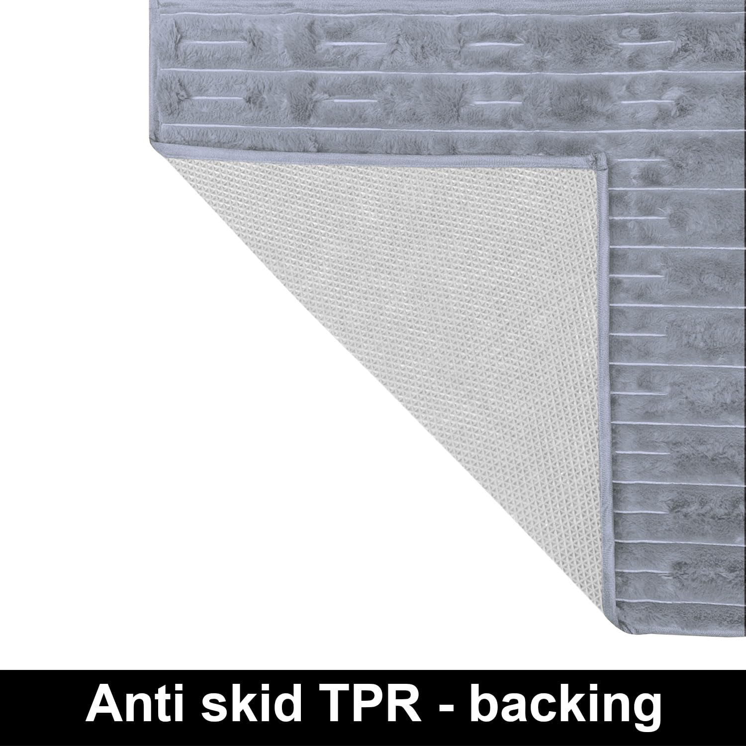 Rabbit Tail Fur Floor Runner (2x5 Feet, Silver)