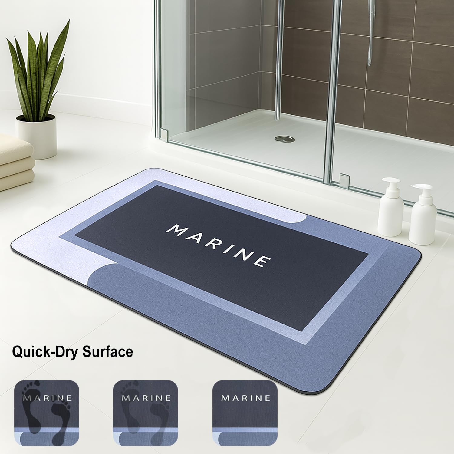 Rubber Doormat Anti Slip (Marine Design ,35x58 cm)