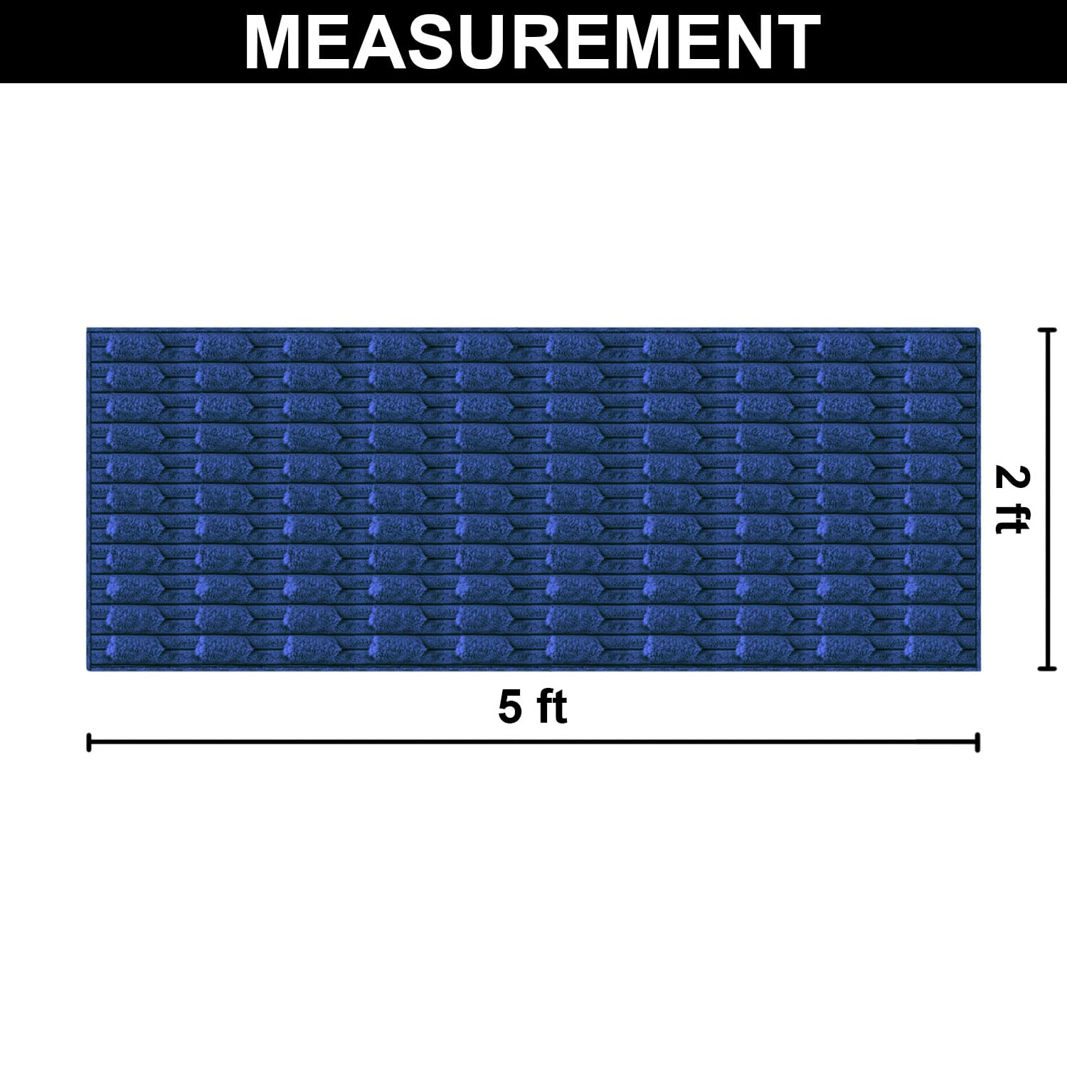 Rabbit Tail Fur Floor Runner  (2x5 Feet, Blue)