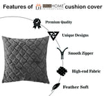 Cushion Cover Double Side Rabbit Fur Pack of 2 (16 x 16 inch ,Grey)