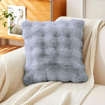 Rabbit Fur Bubble Cushion Cover (16x16 Inch Silver )