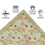 Polyester Floral Mist Carpet for Bedroom (5x7 Feet, Multicolor)