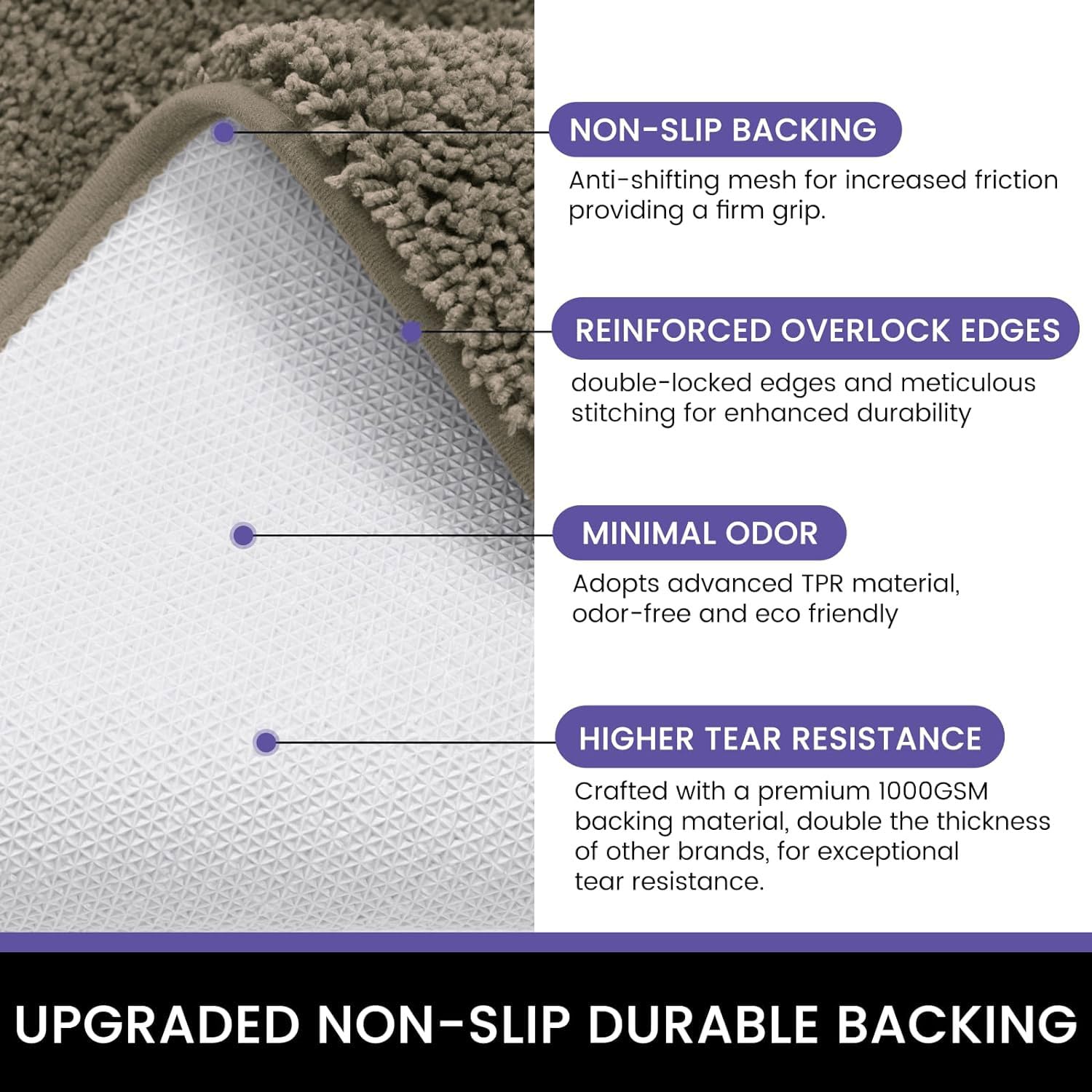 Newman Microfibre Bath Mat (45X75 Cm,Taupe)