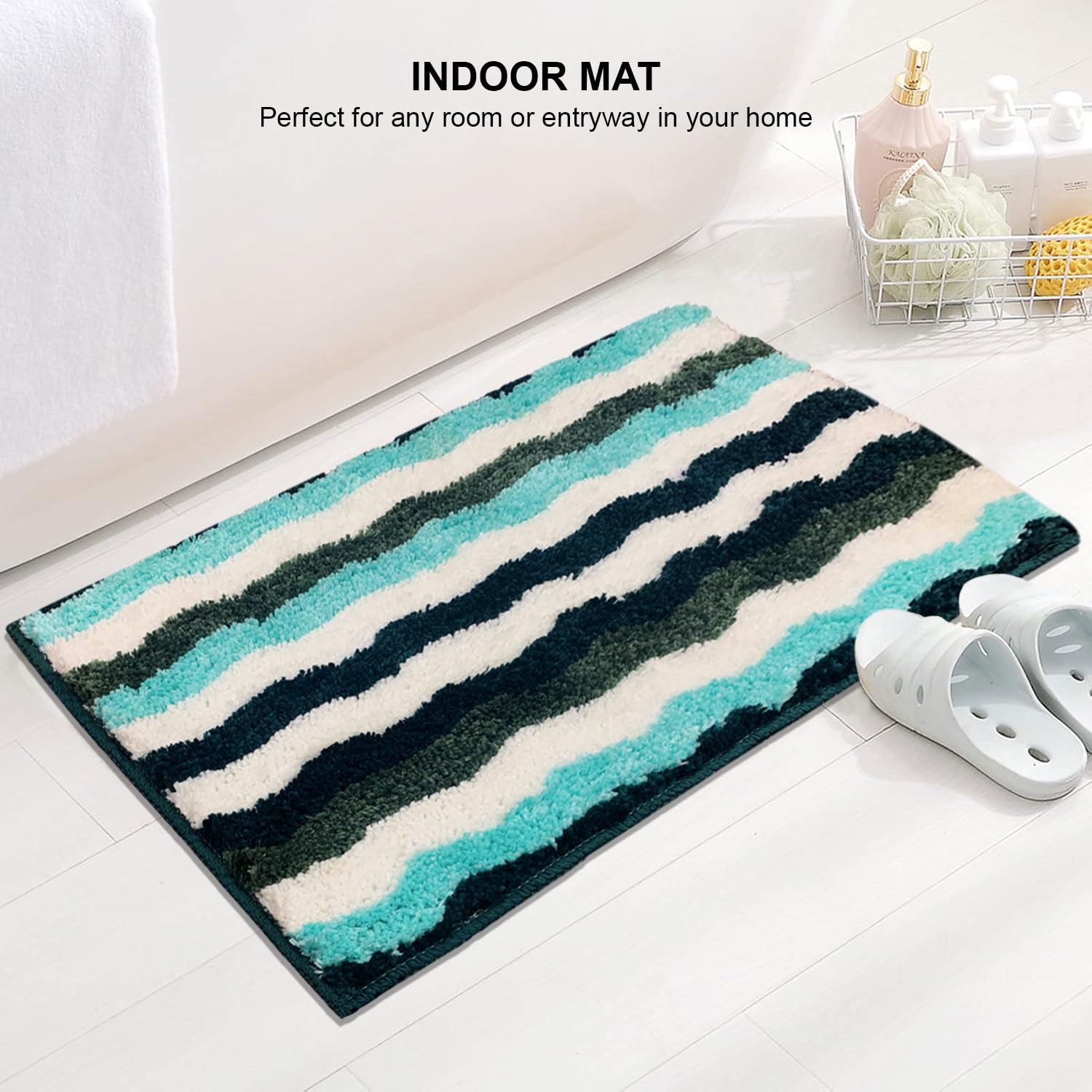 Birmingham Bathmat for Bathroom Pack of 2 (38x58 cm Turquish)