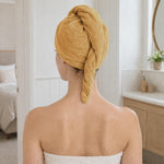 Microfibre Hair Towel Wrap for Women and Men ( 23x63.5 cm, Beige)