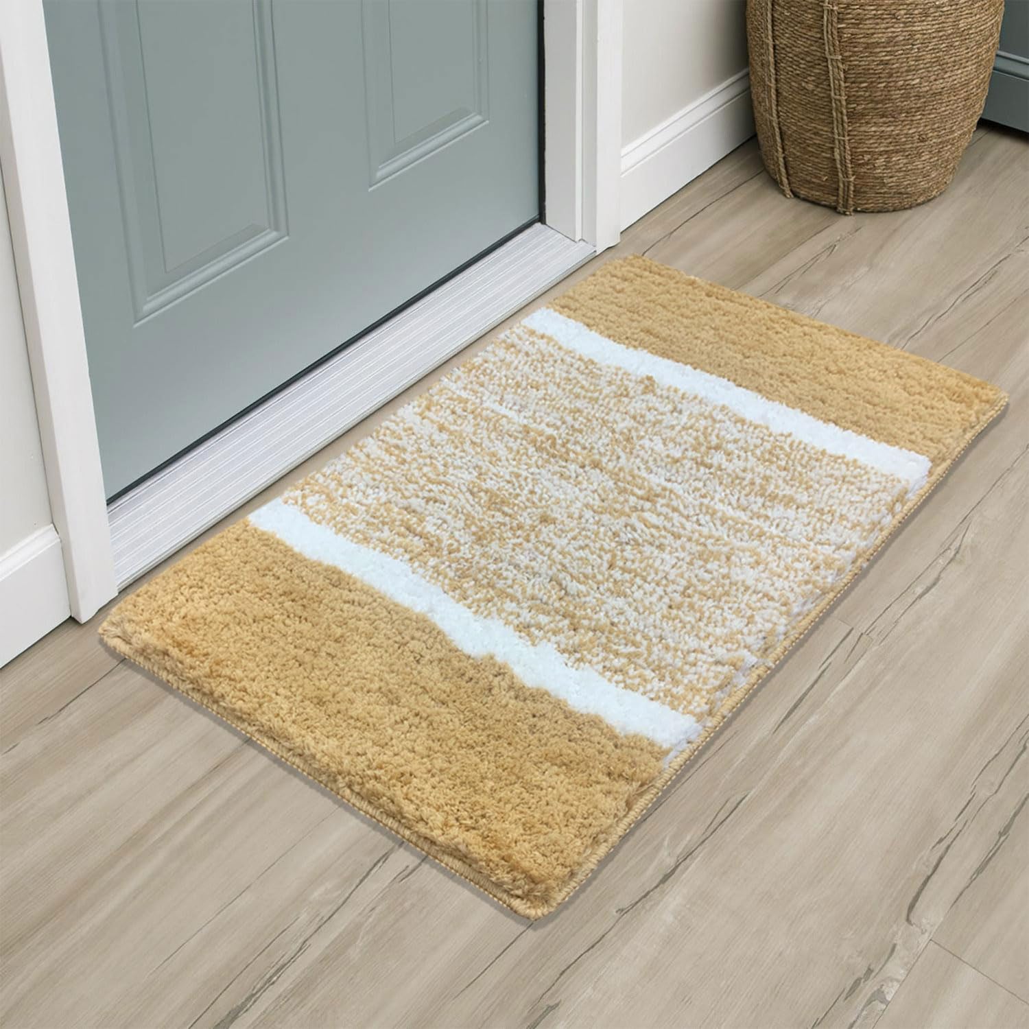 Columbia Bath Mat for Bathroom(Gold, 38x58 cm)