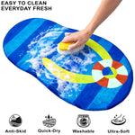3D Bath Mat Slipper Shaped (Blue, 44x88 cm)