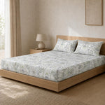 Double Bedsheet with 2 Pillow Covers 220 TC 100% Cotton Feel ( King Size Sage Green 90 x 100 inch )