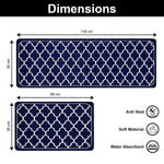 Kitchen Mat Combo Quatrefoil Design (116x36 & 58x36 cm Blue)