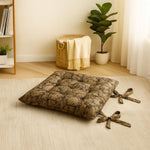 Polyester Chair Cushion Pad, Soft, Comfortable Back Support, Relaxing Backrest Pillow Cushions with Ties for Home, Office, Livingroom - (18x18 Inch, Brown) Pack of 4