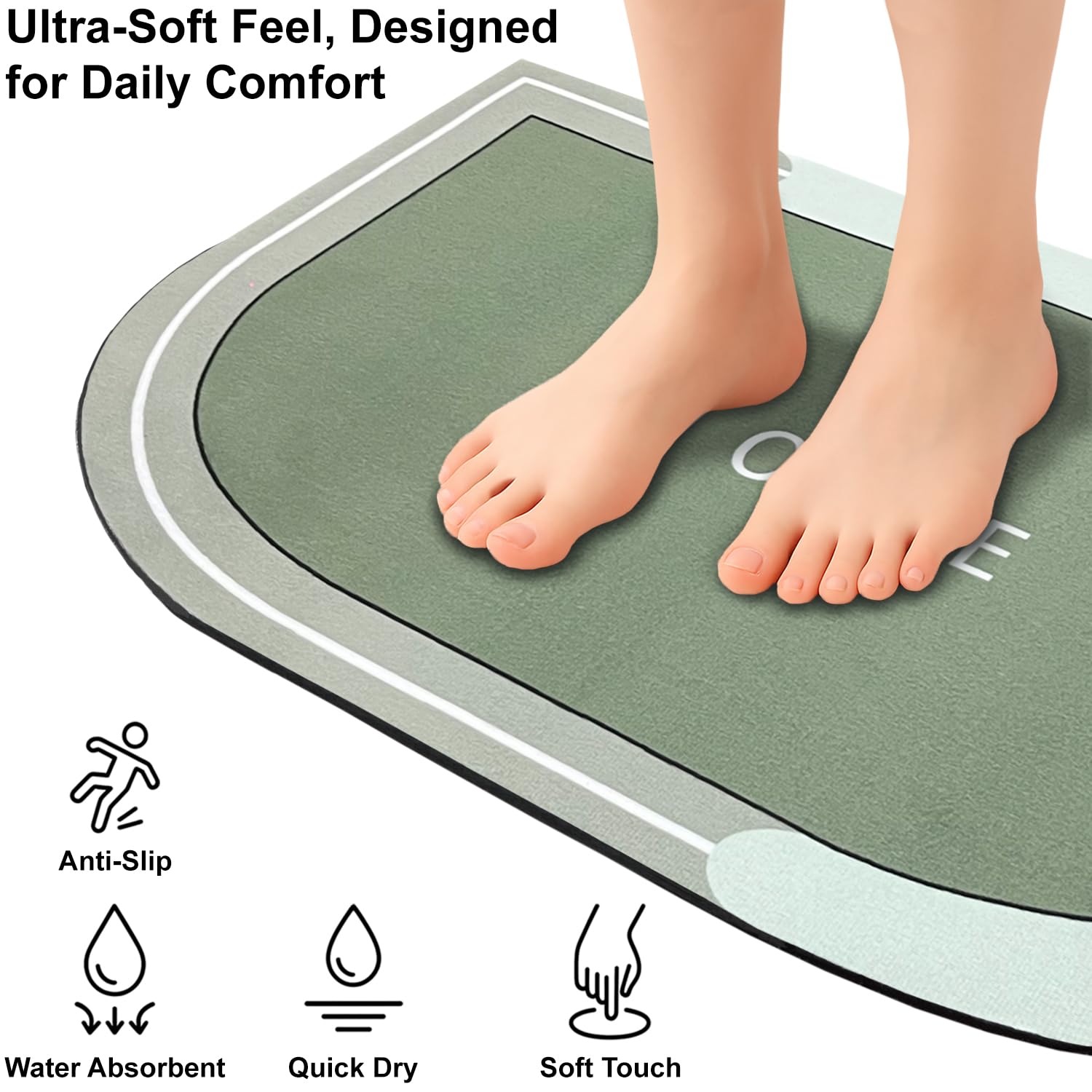 Rubber Doormat Anti Slip (Home Design ,35x58 cm)
