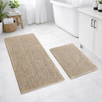 Chenille Microfiber Bath Mats Pack of 2 (45x75cm 60x120cm Beige)