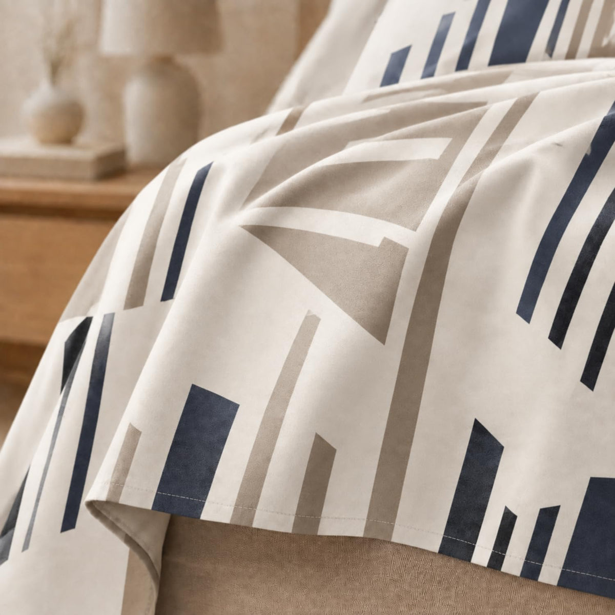 Double Bedsheet with 2 Pillow Covers 220 TC 100% Cotton Feel King Size ( Beige 90x100 inch )