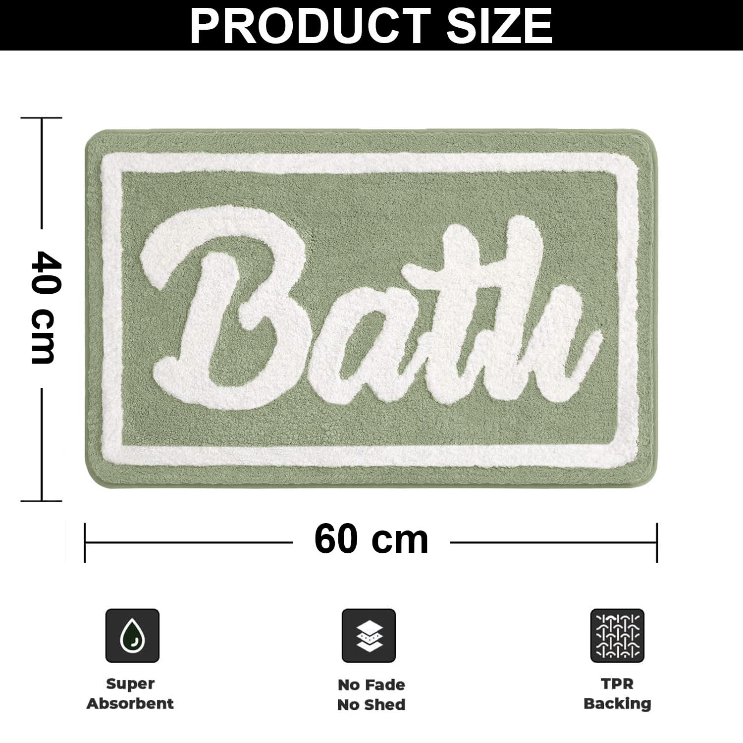 Canada Super Soft Bath Mat (40x60 cm, Light Green)