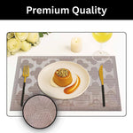 Luxe Home International PVC Vinyl Curves Design Placemat ST10000TH – Heat Resistant, Wipe Clean, Anti-Skid Table Mats for Dining Table, Kitchen & Home Decor (30x45 CM Brown Set of 6)